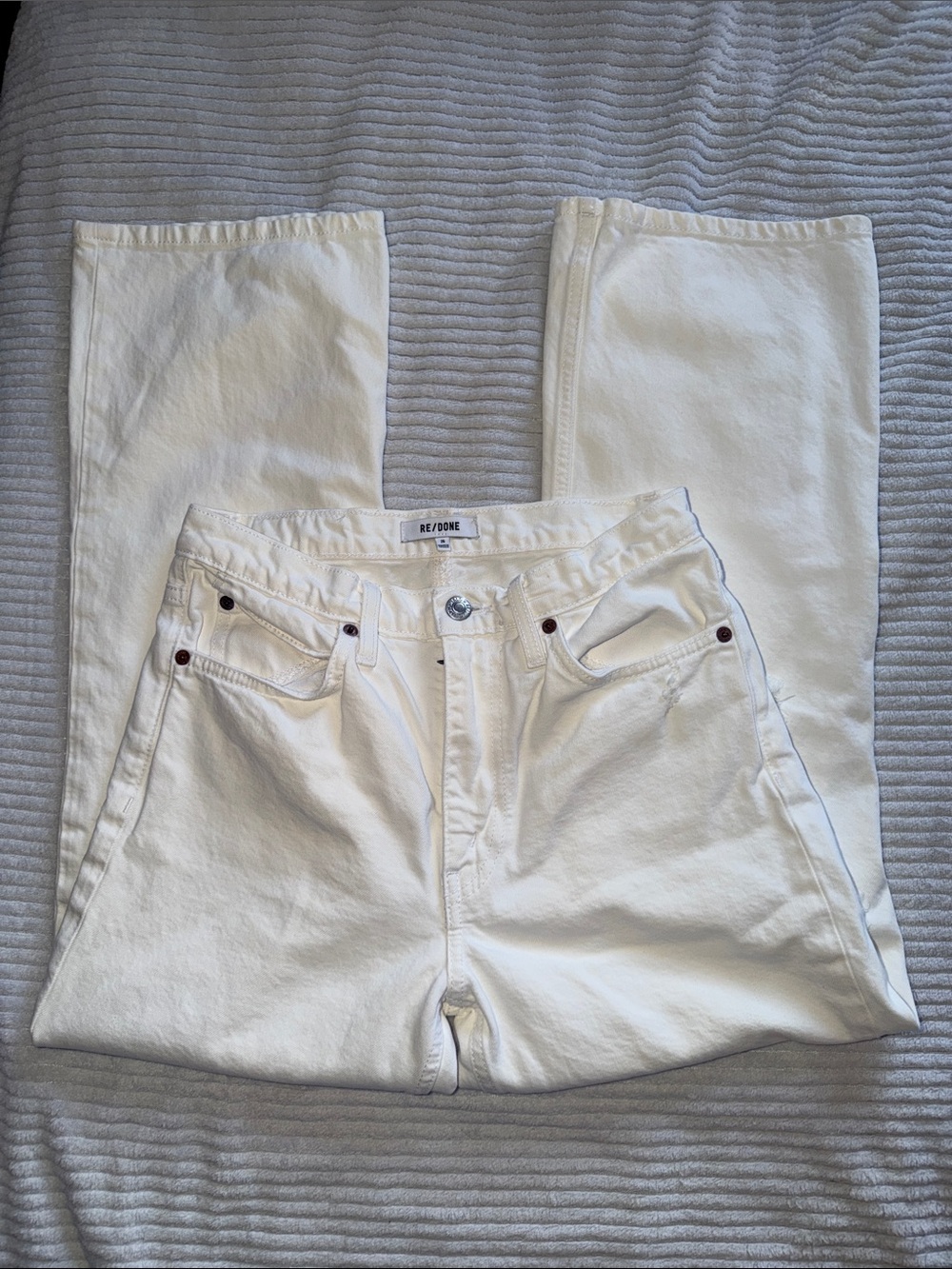 Re/Done WHITE 70s crop boot